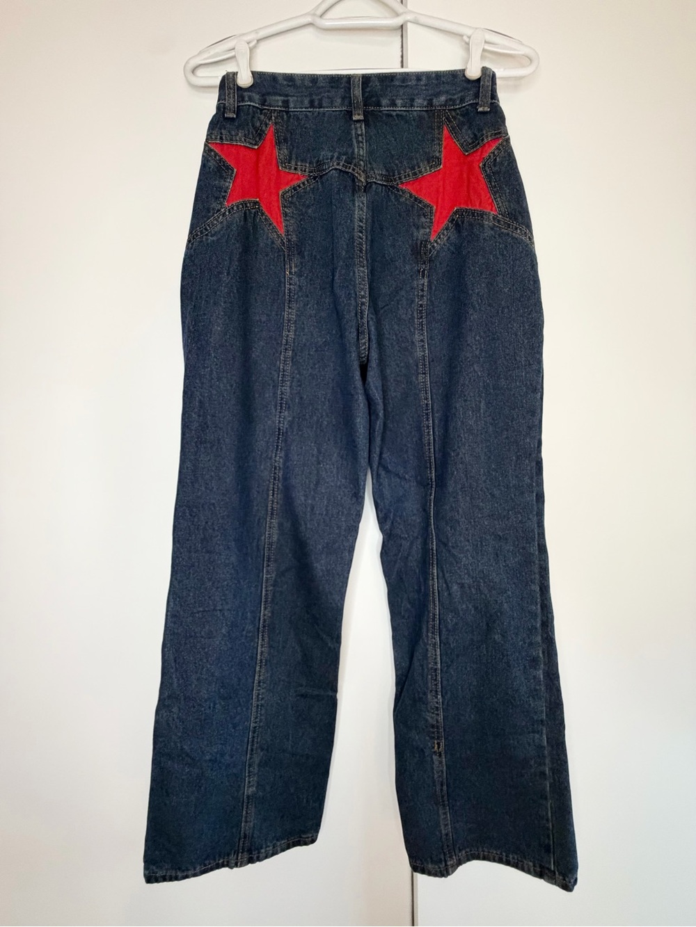 Women’s Dark Denim Jeans with Red Star Patch
